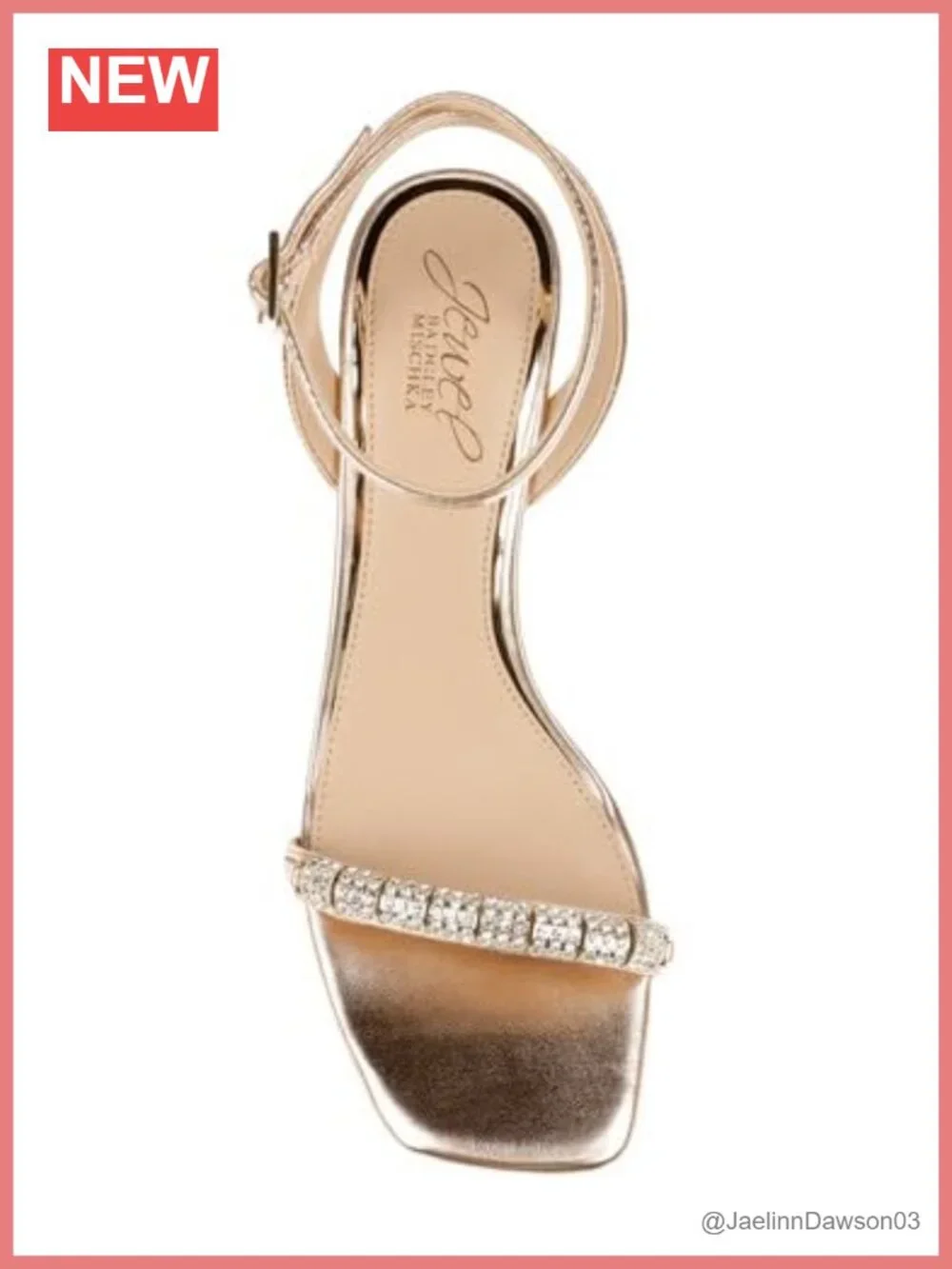 Jewel Badgley Mischka Charisma Kitten Heel Open Toe Ankle Strap Sandal Satin